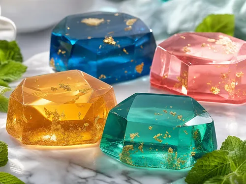 Sabonetes transparentes tipo joia